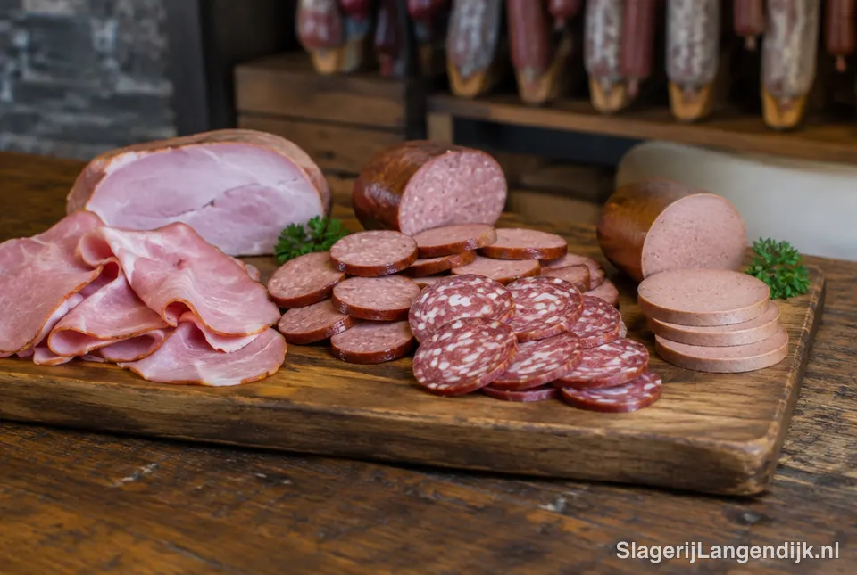 Plank met ham, rookworst, salami en leverworst